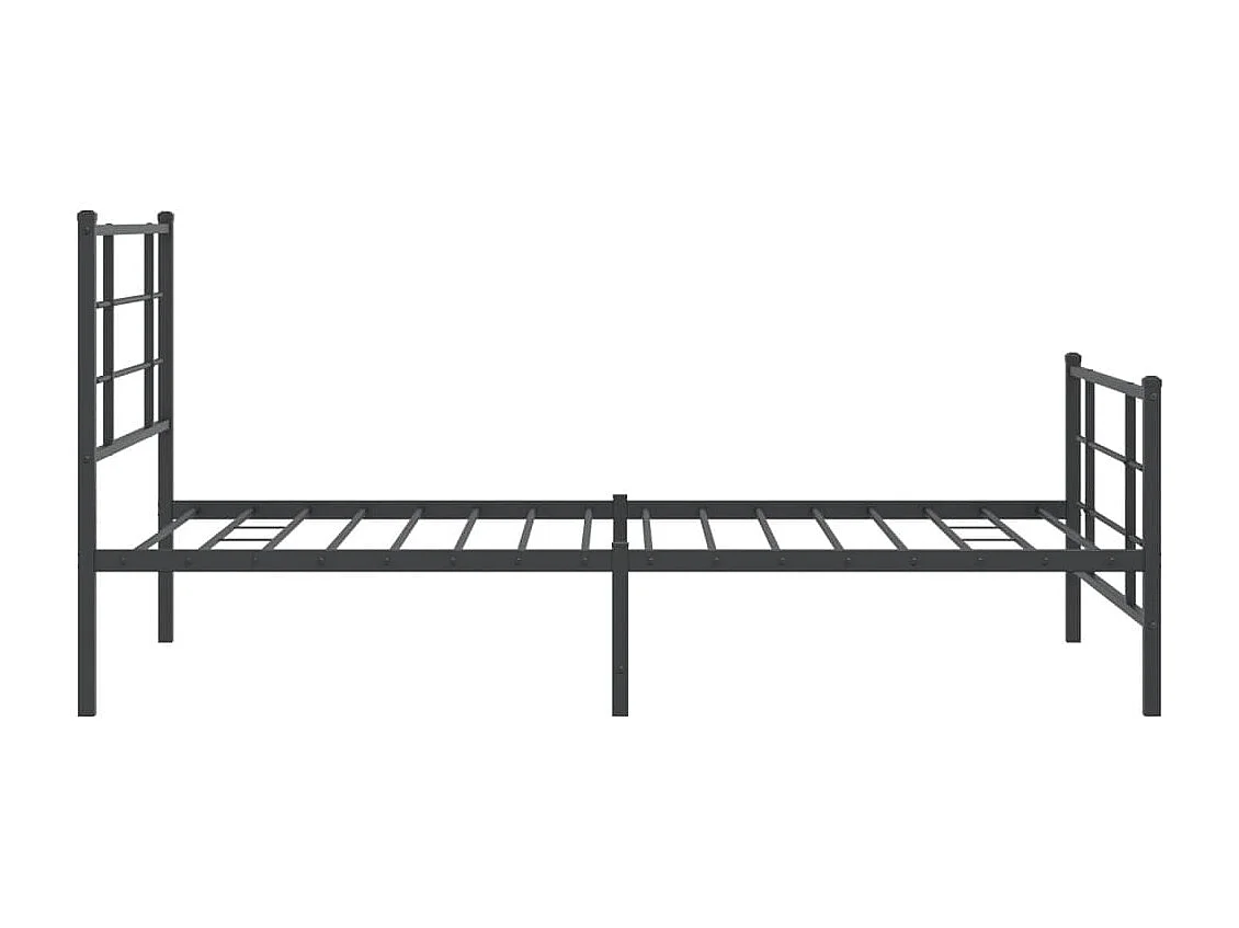 Cadre de lit métal avec tête de lit/pied de lit noir 100x200 cm