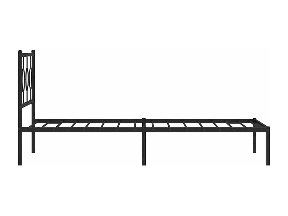 Estructura de cama con cabecero metal negro 107x203 cm