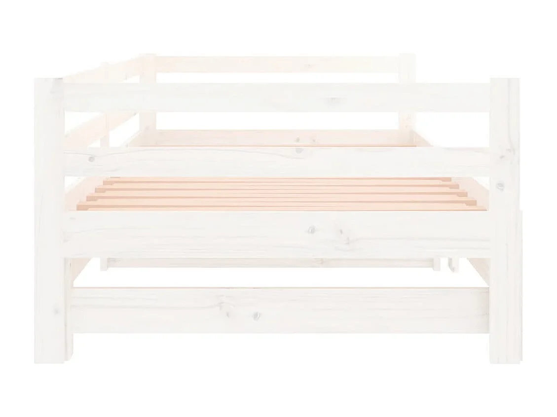 Lit coulissant Blanc 2x(80x200) cm Bois de pin massif