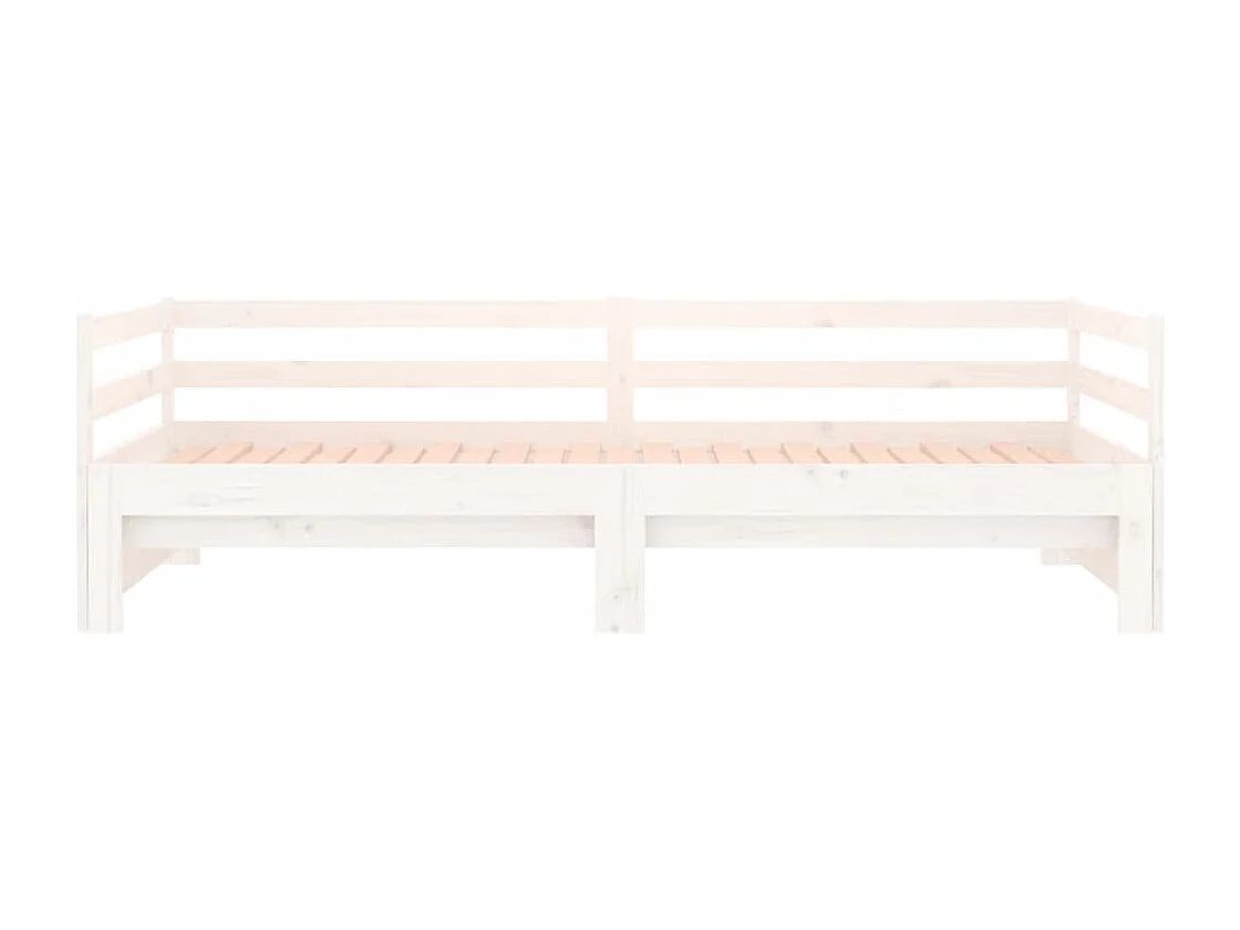 Lit coulissant Blanc 2x(80x200) cm Bois de pin massif