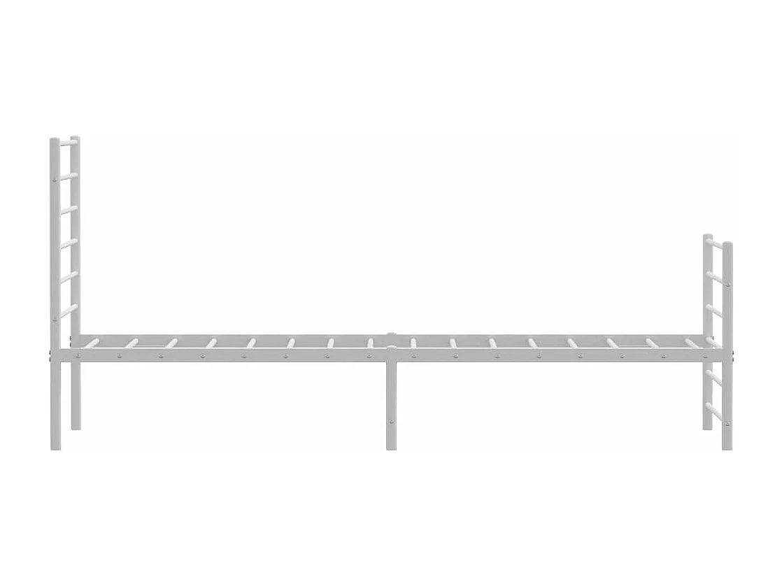 Cadre de lit métal avec tête de lit/pied de lit blanc 107x203cm