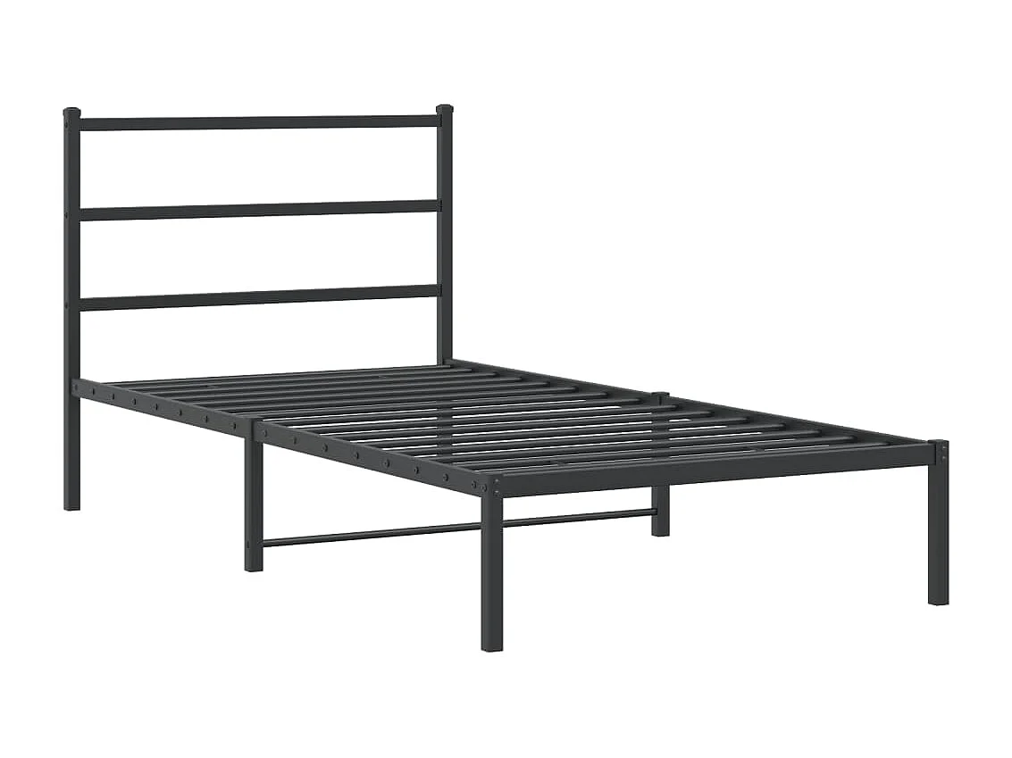 Estructura de cama con cabecero metal negro 100x190 cm