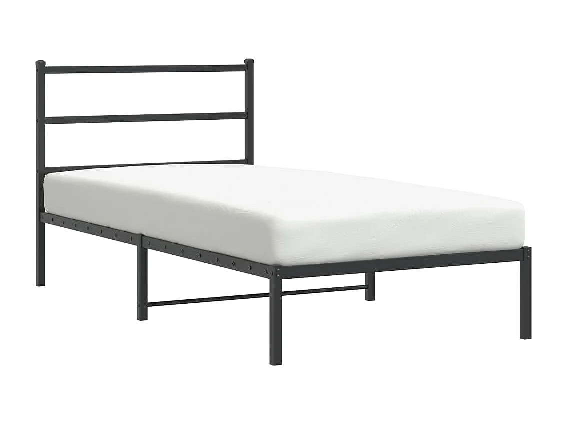 Estructura de cama con cabecero metal negro 100x190 cm