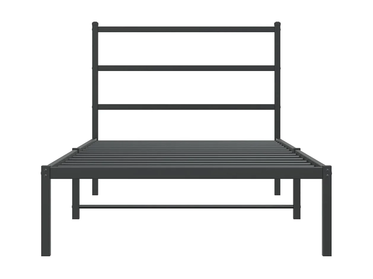 Estructura de cama con cabecero metal negro 100x190 cm