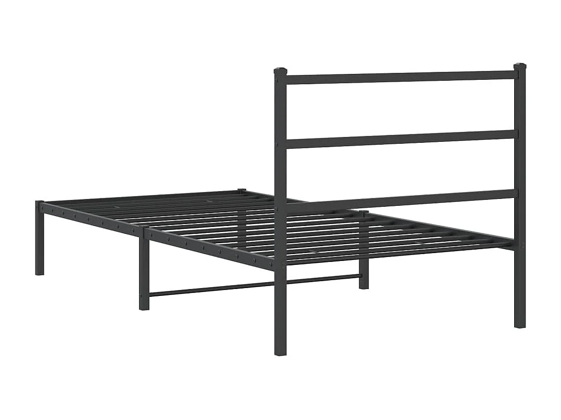 Estructura de cama con cabecero metal negro 100x190 cm