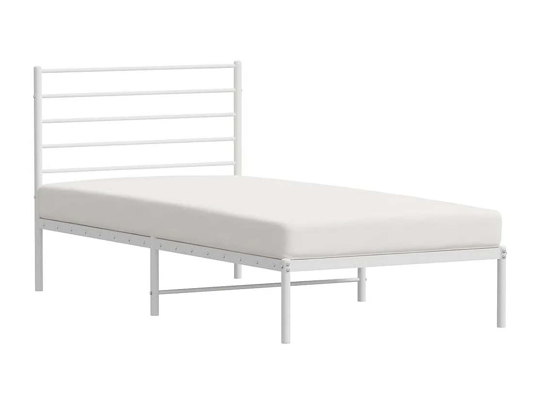 Estrutura de cama com cabeceira 100x200 cm metal branco