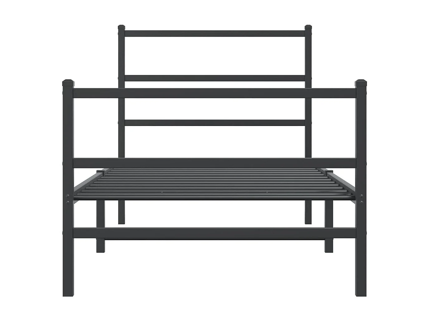 Estructura de cama con cabecero y estribo metal negro 90x200 cm