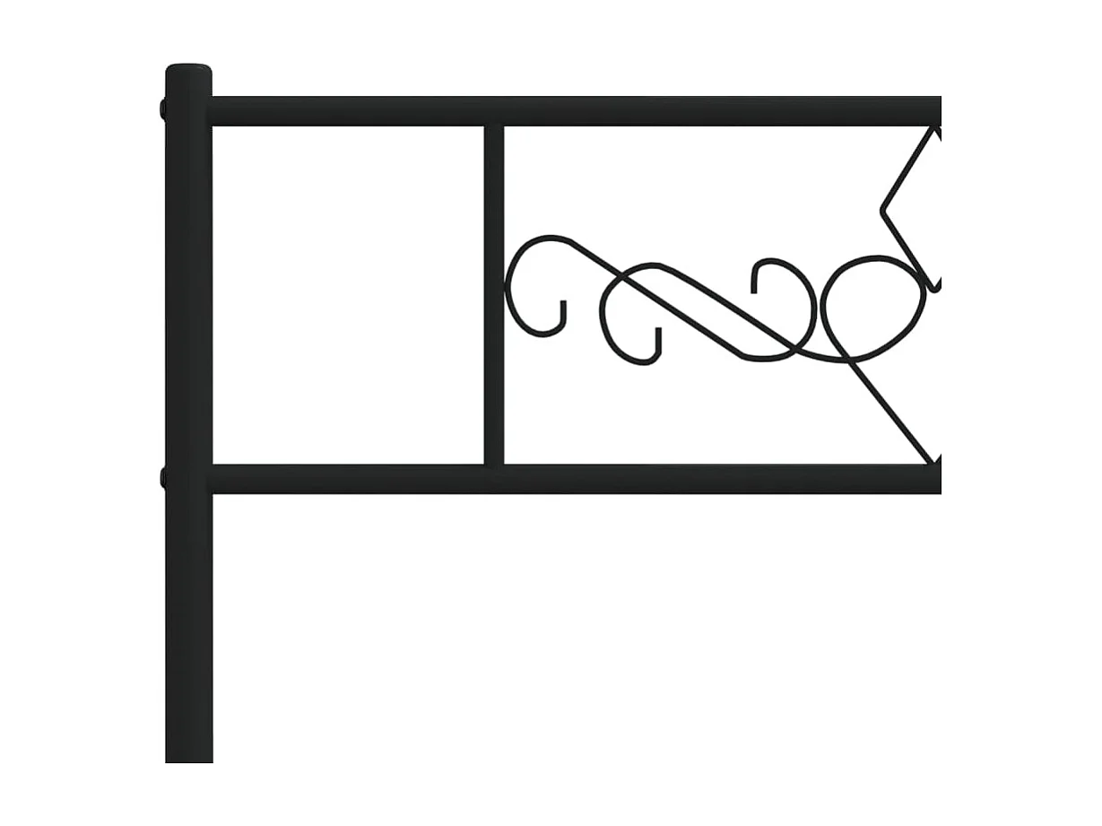 Estrutura de cama com cabeceira e pés 75x190 cm metal preto
