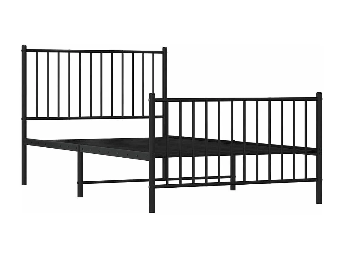Estructura de cama con cabecero y estribo metal negro 100x190cm
