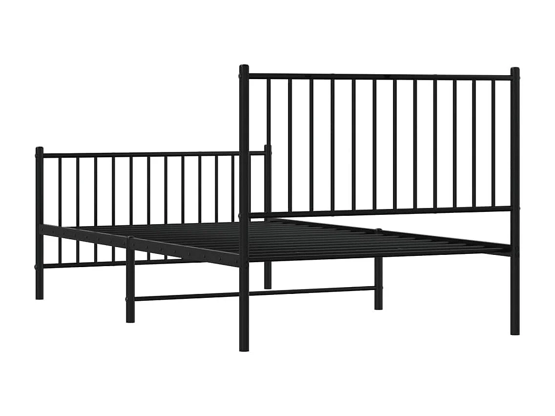 Estructura de cama con cabecero y estribo metal negro 100x190cm