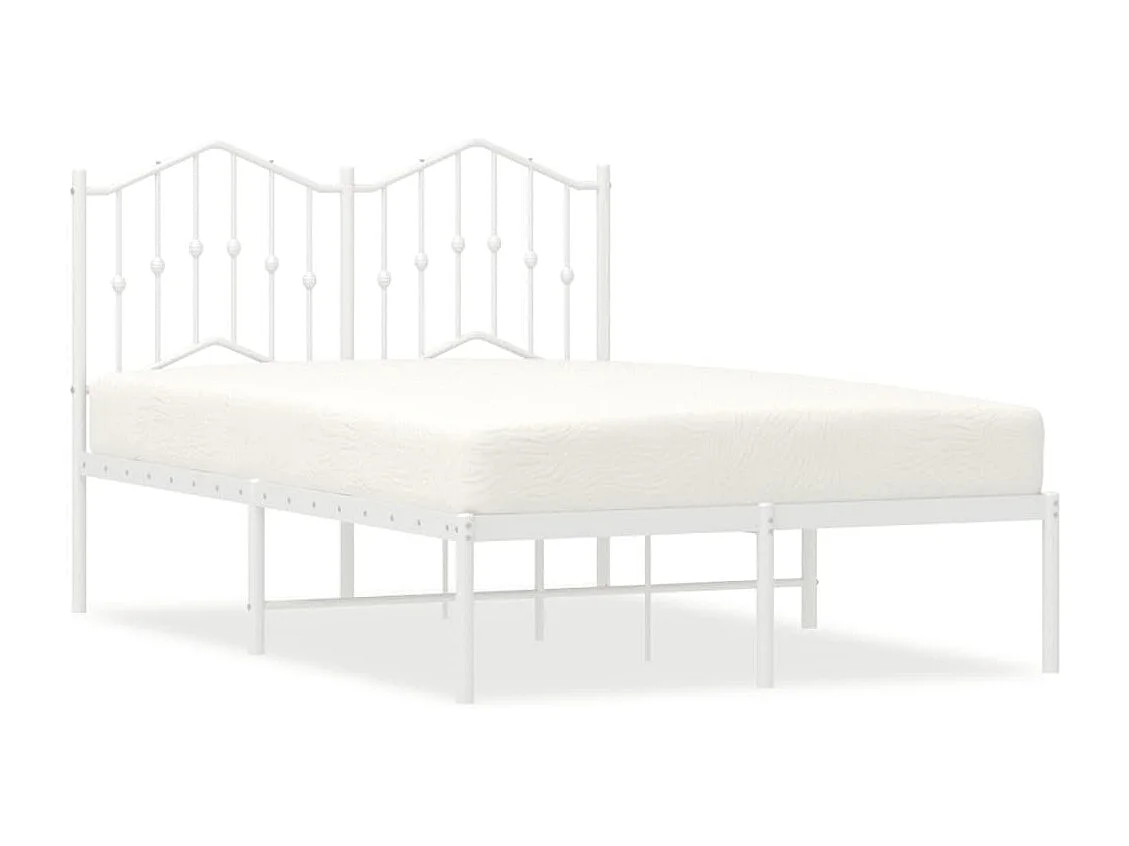 Estrutura de cama com cabeceira 120x200 cm metal branco