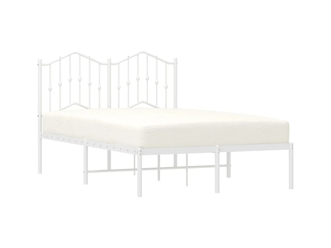 Estrutura de cama com cabeceira 120x200 cm metal branco