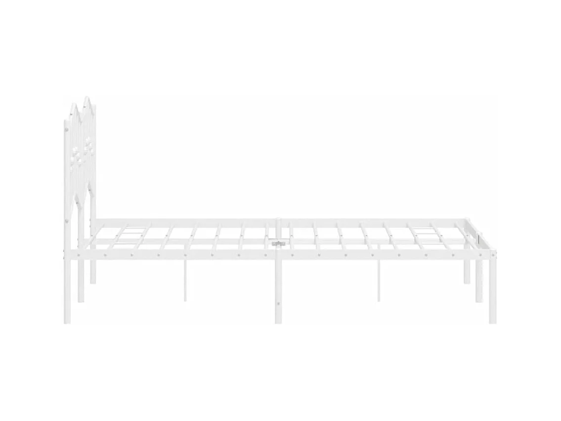 Estrutura de cama com cabeceira 120x200 cm metal branco