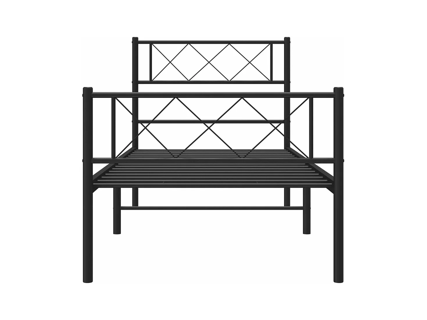 Estructura de cama con cabecero y estribo metal negro 90x190 cm