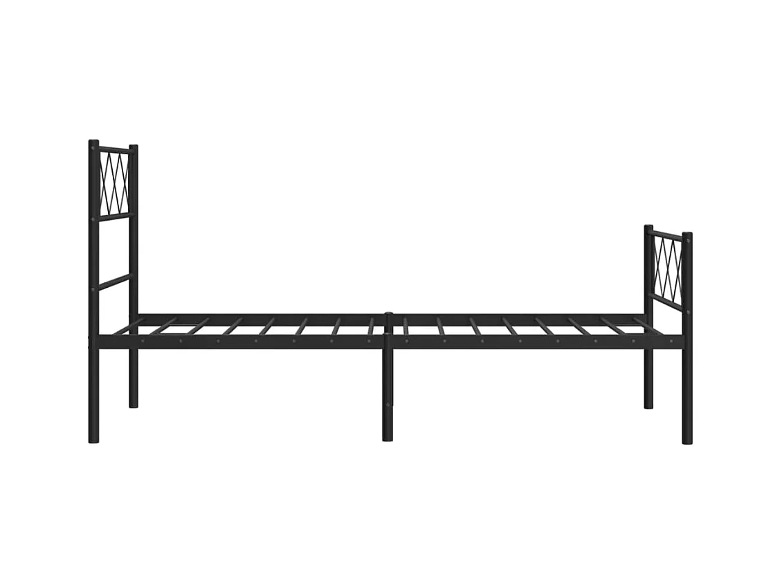 Estructura de cama con cabecero y estribo metal negro 90x190 cm