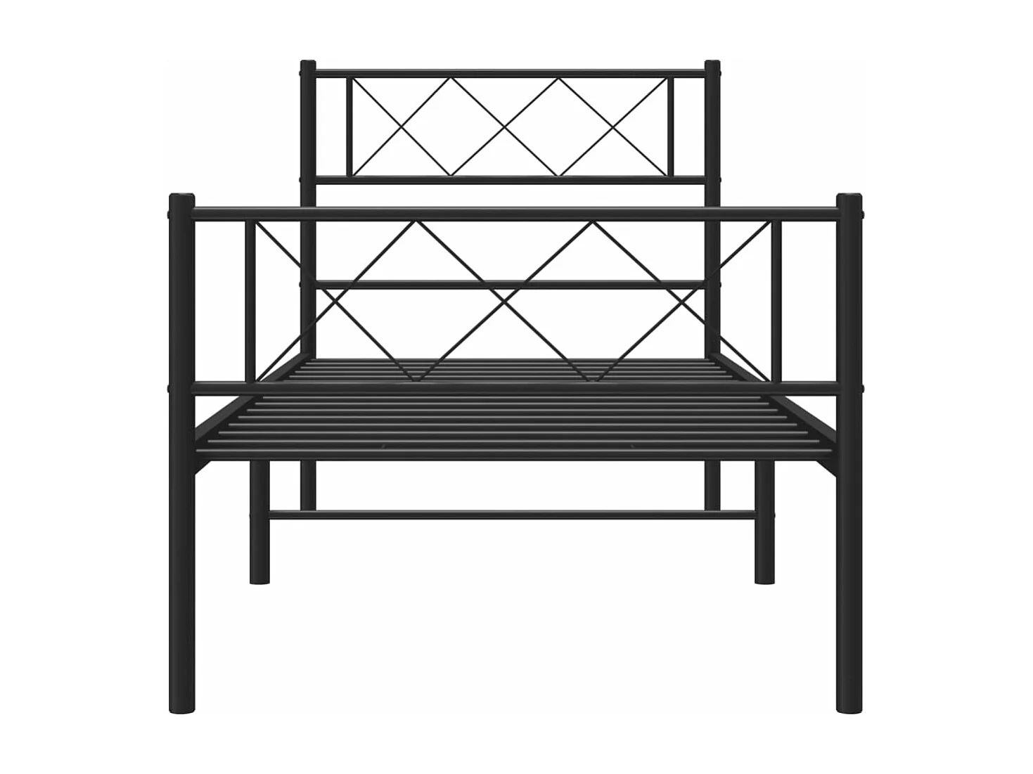 Estructura de cama con cabecero y estribo metal negro 90x190 cm