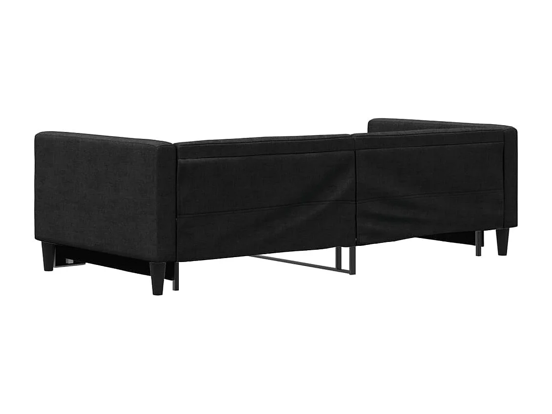 Slaapbank met onderschuifbed 90x200 cm stof zwart