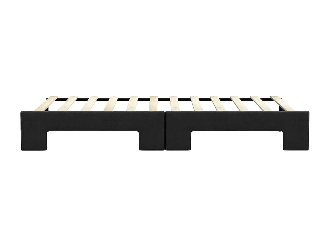 Slaapbank met onderschuifbed 90x200 cm stof zwart