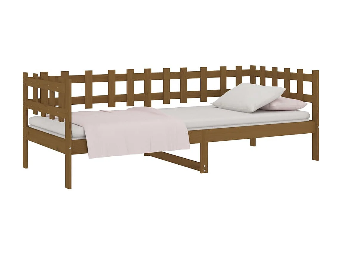 Lit de jour Marron miel 90x200 cm Bois de pin massif