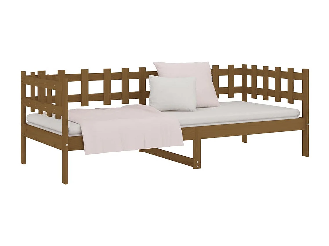 Lit de jour Marron miel 90x200 cm Bois de pin massif