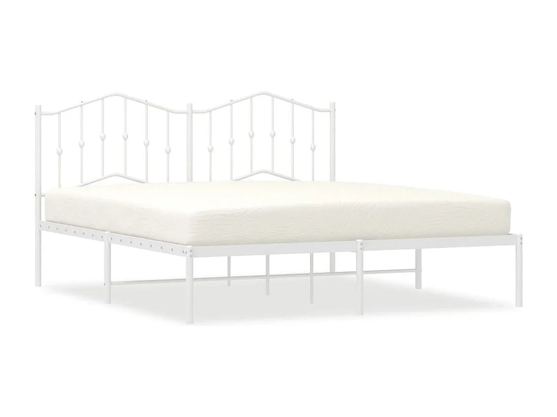 Estrutura de cama com cabeceira 160x200 cm metal branco