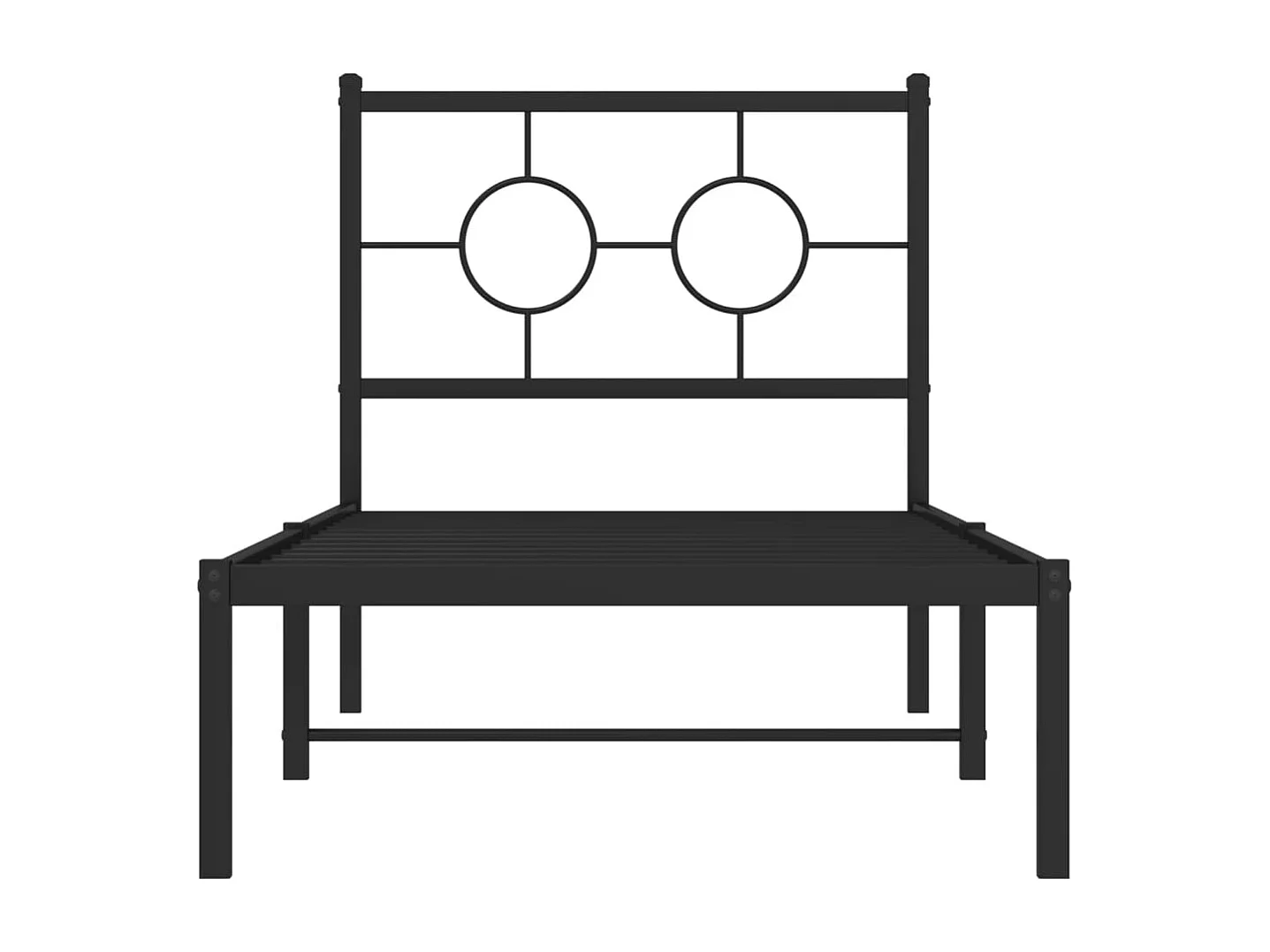 Estructura de cama con cabecero metal negro 80x200 cm