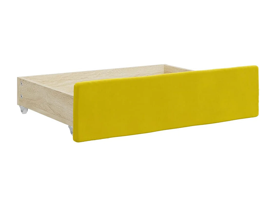 Sofá cama nido con cajones terciopelo amarillo 100x200 cm