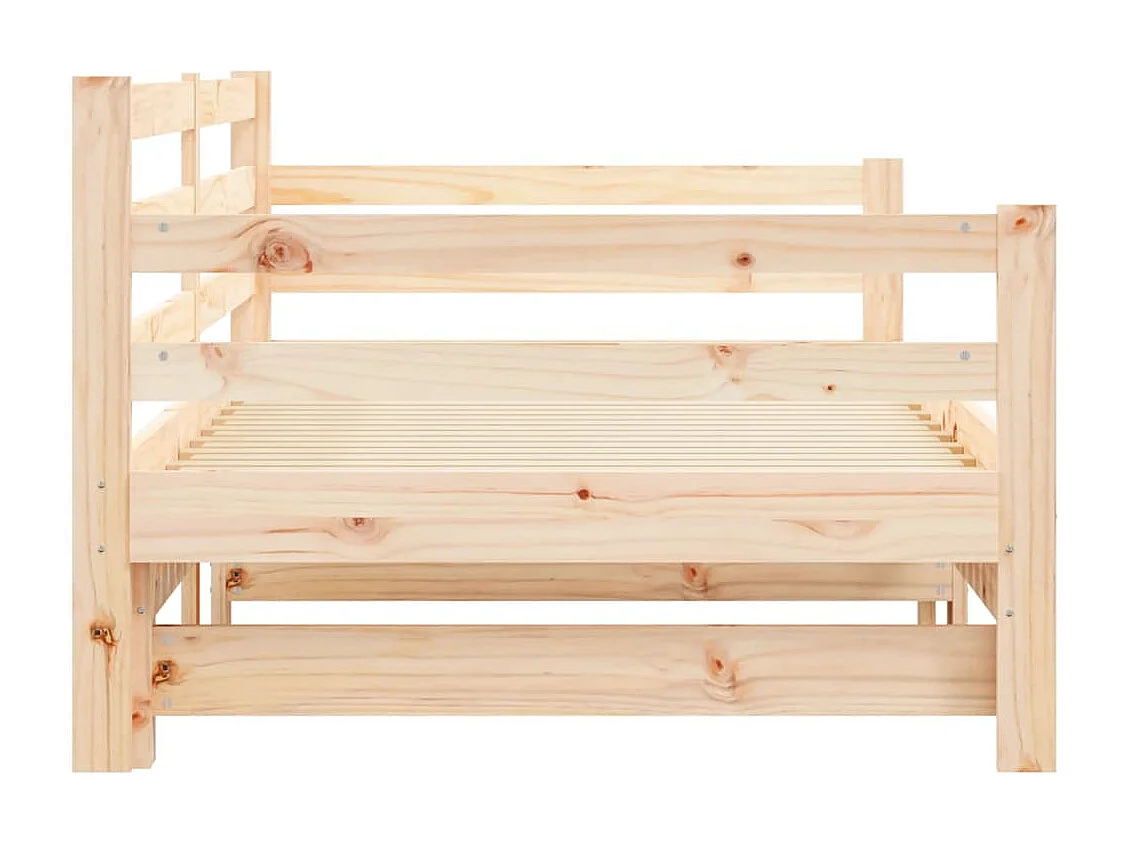 Lit de jour avec lit gigogne 90x200 cm bois de pin massif