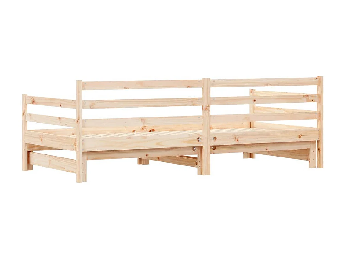 Lit de jour avec lit gigogne 90x200 cm bois de pin massif