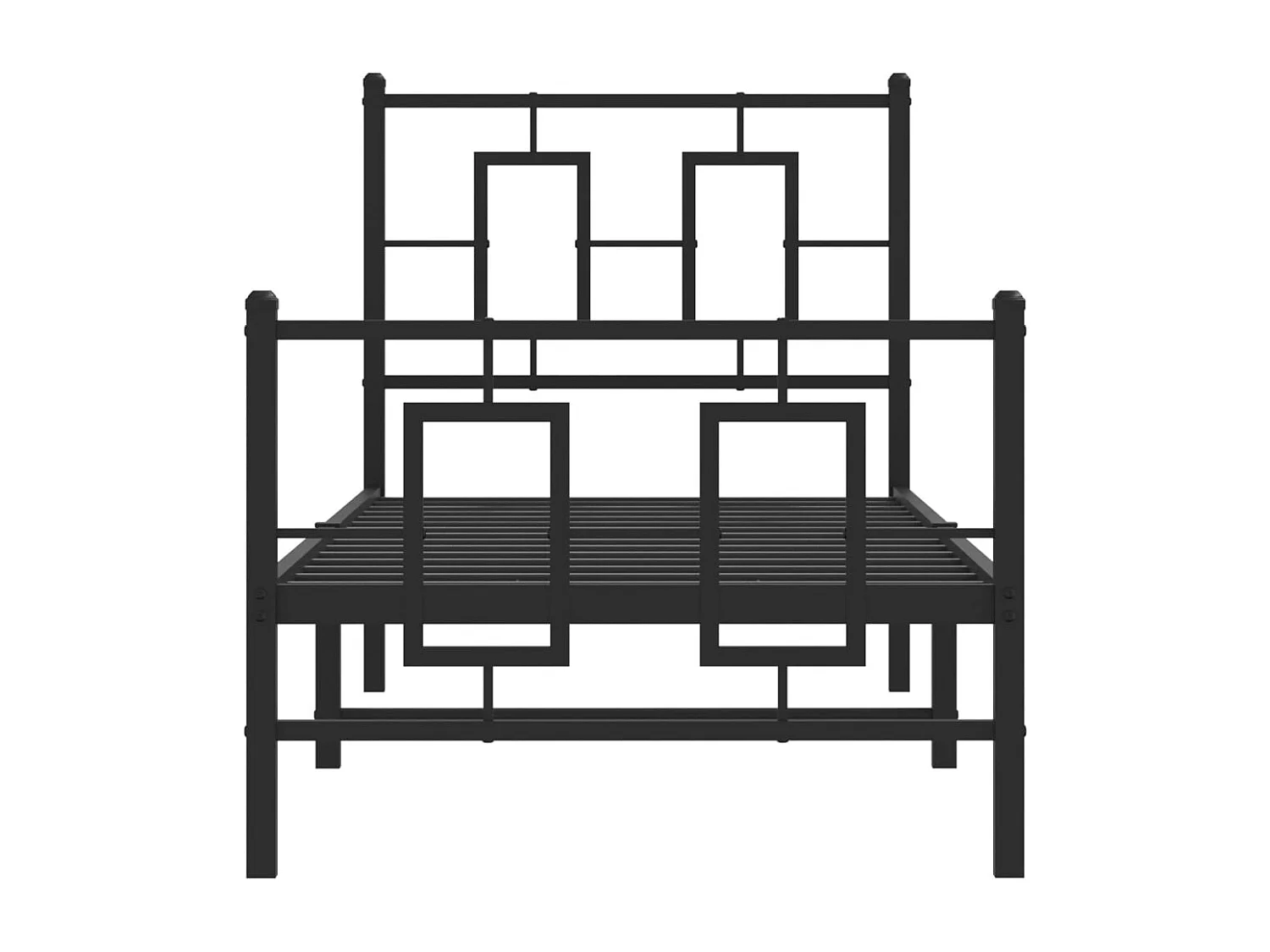 Estrutura de cama com cabeceira e pés 80x200 cm metal preto