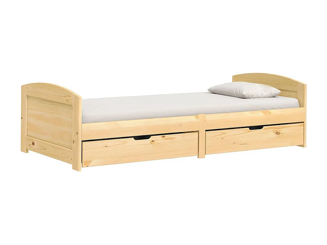Lit de jour avec 2 tiroirs IRUN 90x200 cm bois de pin massif
