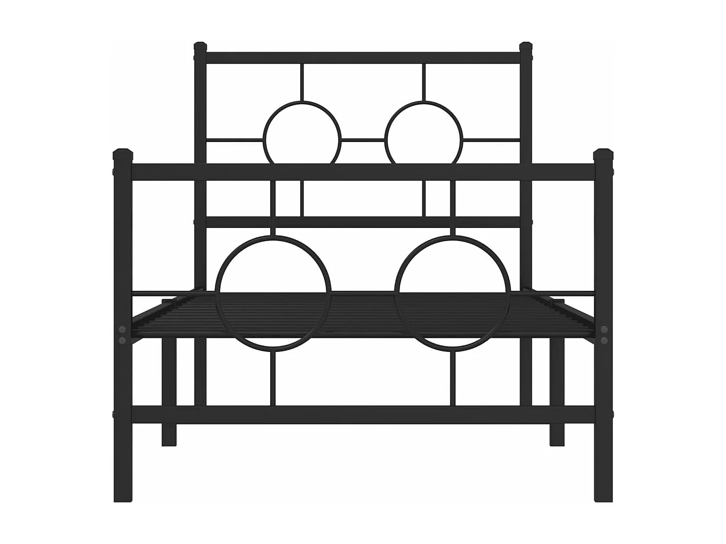 Estrutura de cama com cabeceira e pés 75x190 cm metal preto