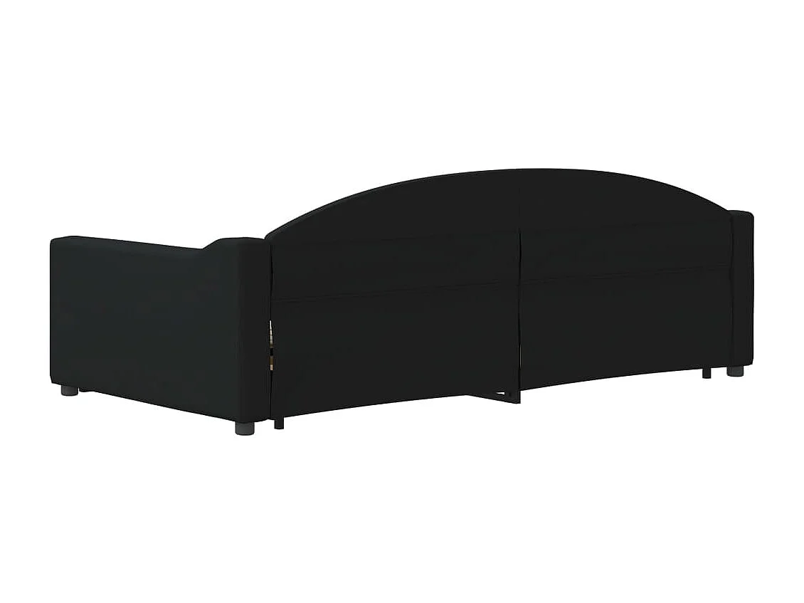 Lit de jour avec lit gigogne noir 100x200 cm tissu