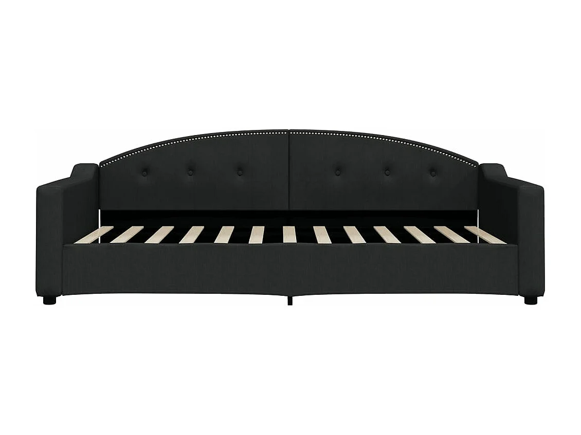 Lit de jour avec lit gigogne noir 100x200 cm tissu