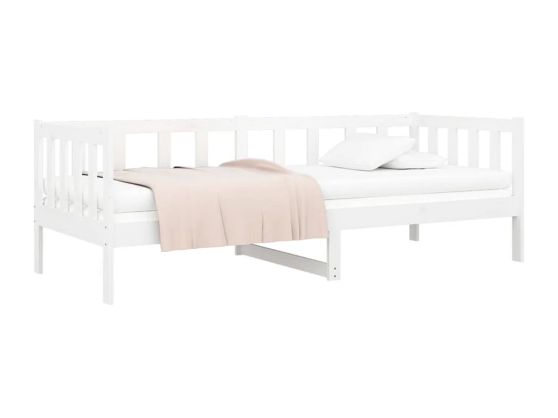 Lit de jour Blanc 90x190 cm Bois de pin massif