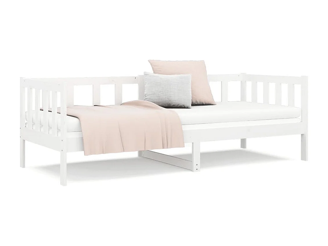 Lit de jour Blanc 90x190 cm Bois de pin massif
