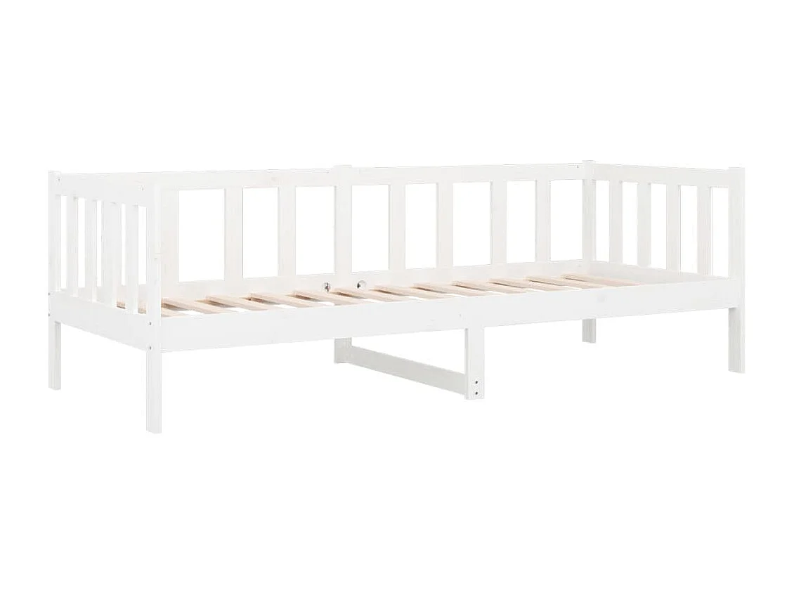 Lit de jour Blanc 90x190 cm Bois de pin massif