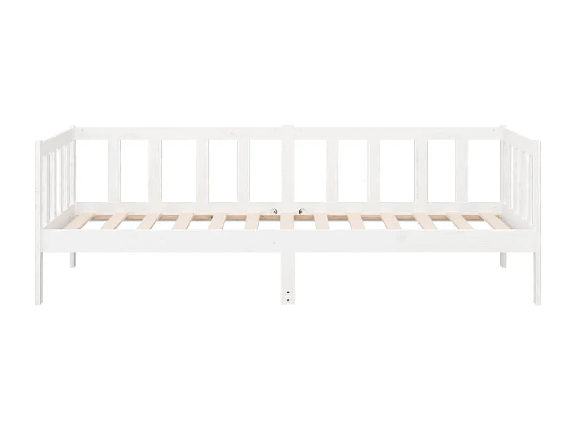 Lit de jour Blanc 90x190 cm Bois de pin massif