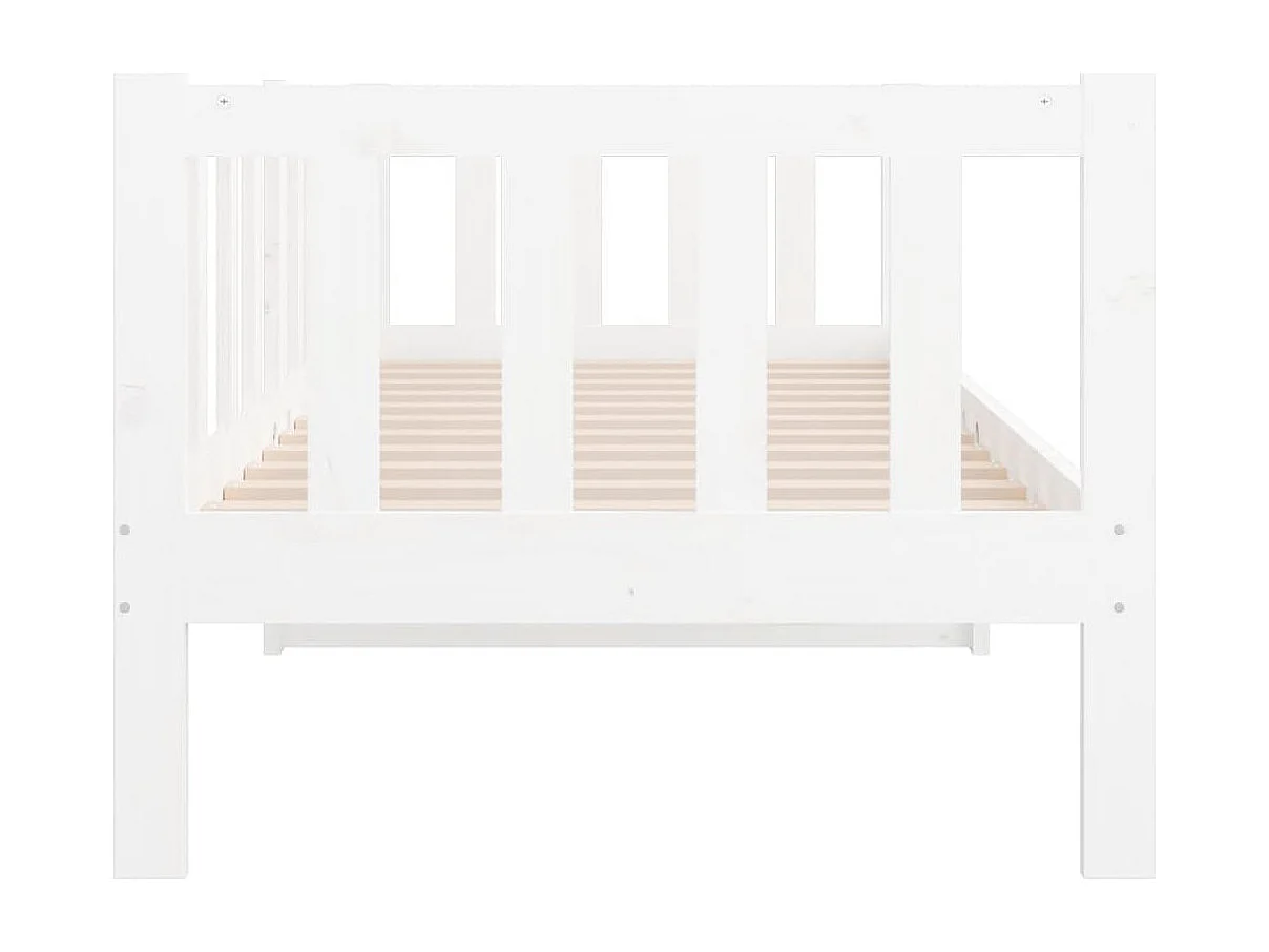 Lit de jour Blanc 90x190 cm Bois de pin massif