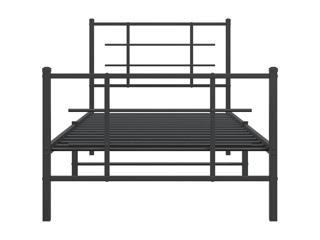 Estrutura de cama com cabeceira e pés 90x200 cm metal preto
