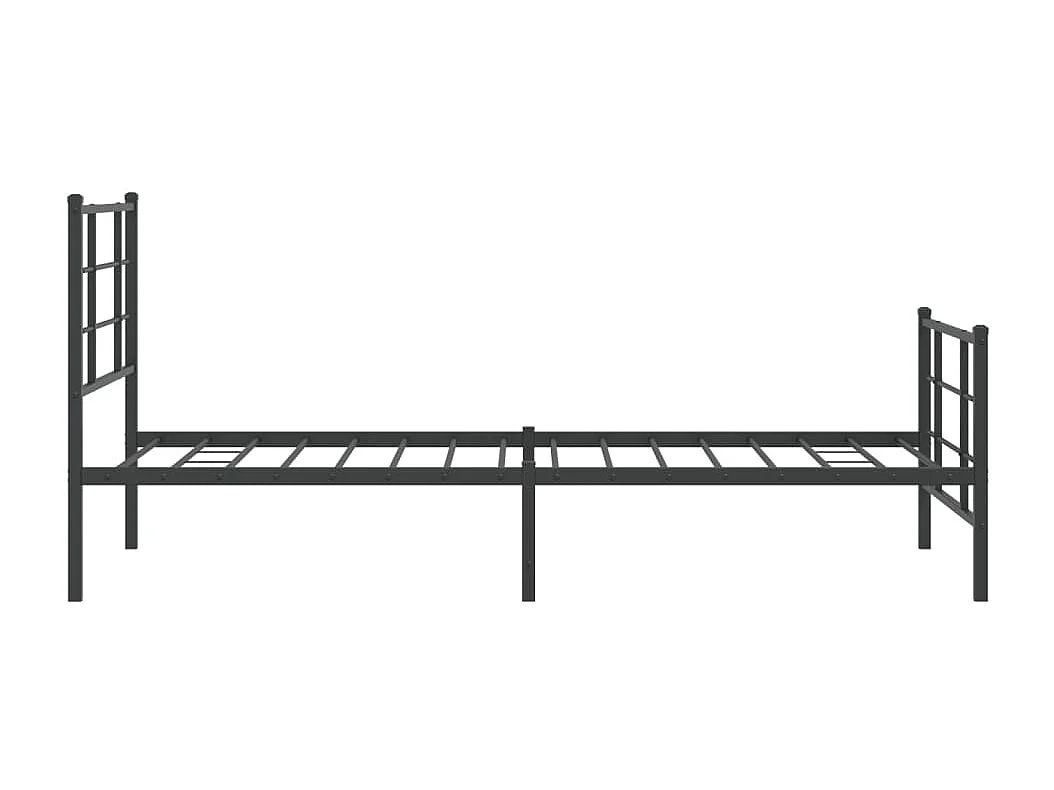 Estrutura de cama com cabeceira e pés 90x200 cm metal preto