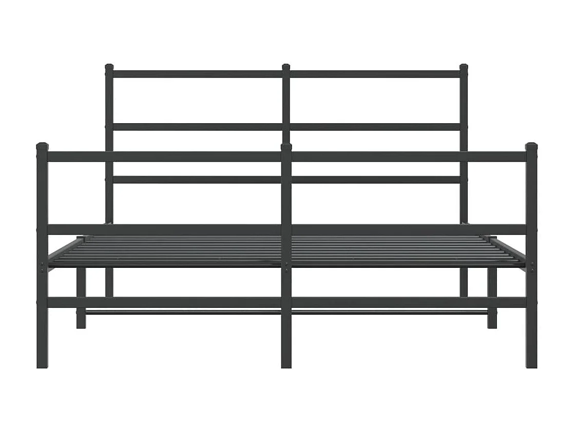 Estructura de cama con cabecero y estribo metal negro 140x190cm