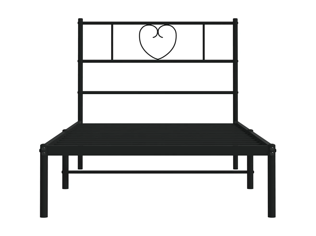 Estructura de cama con cabecero metal negro 75x190 cm