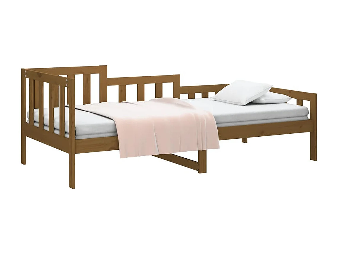 Lit de jour Marron miel 90x190 cm Bois de pin massif