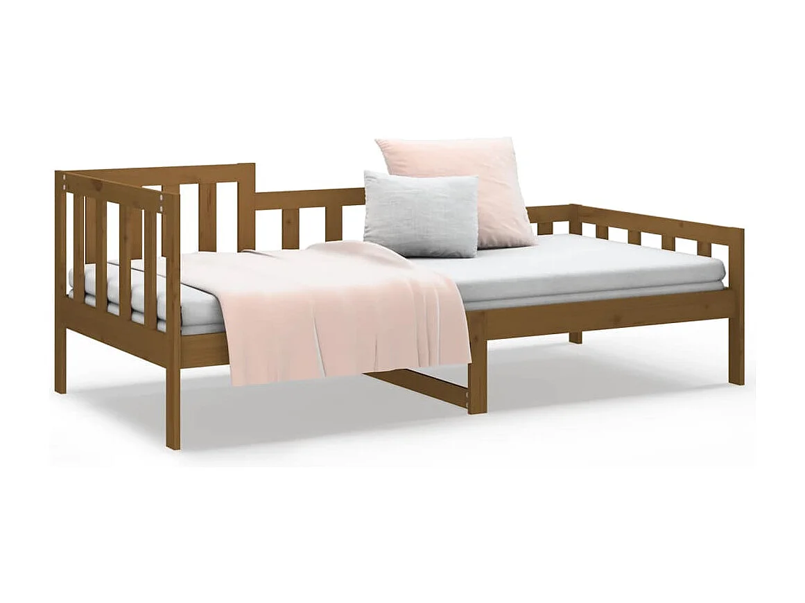 Lit de jour Marron miel 90x190 cm Bois de pin massif