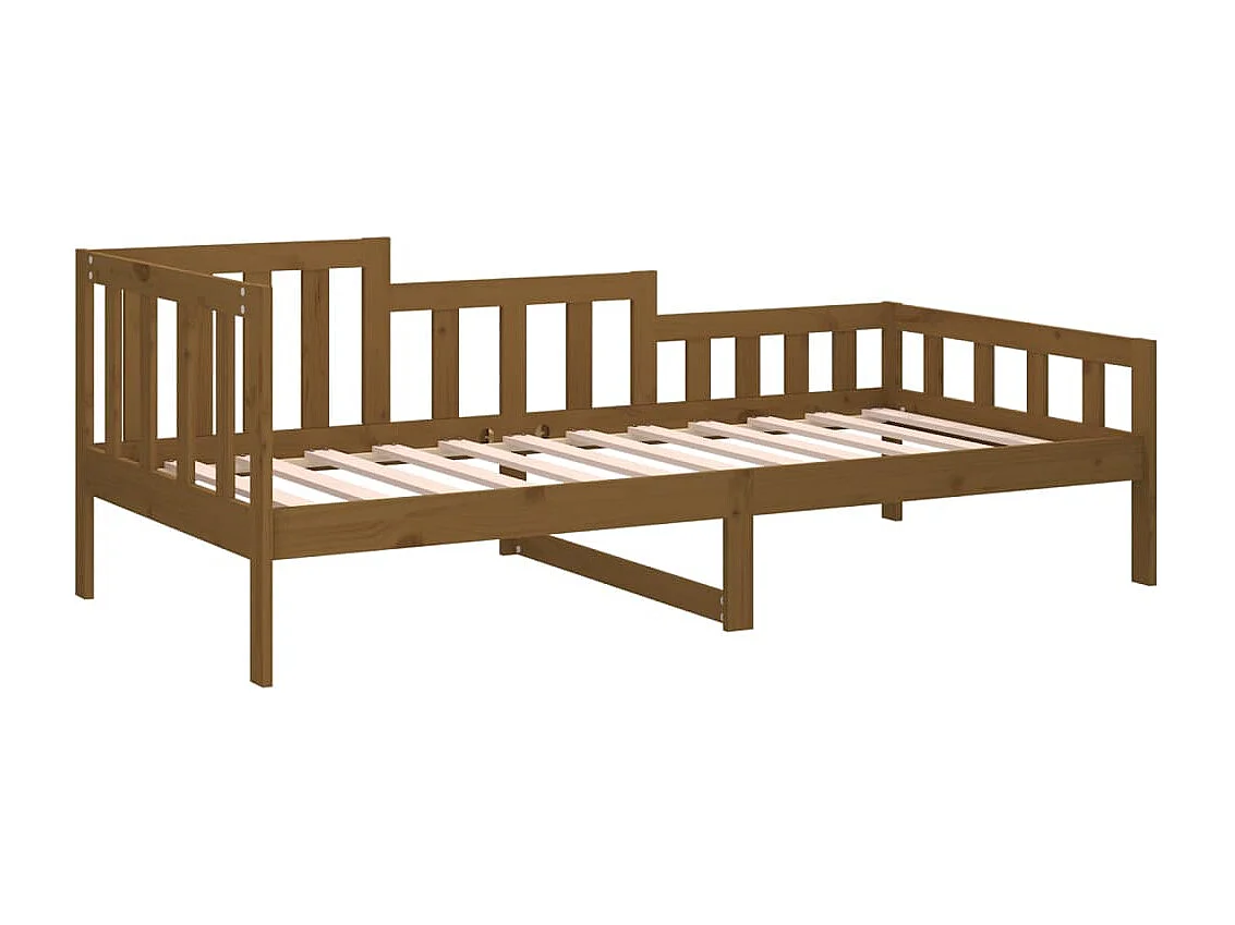 Lit de jour Marron miel 90x190 cm Bois de pin massif