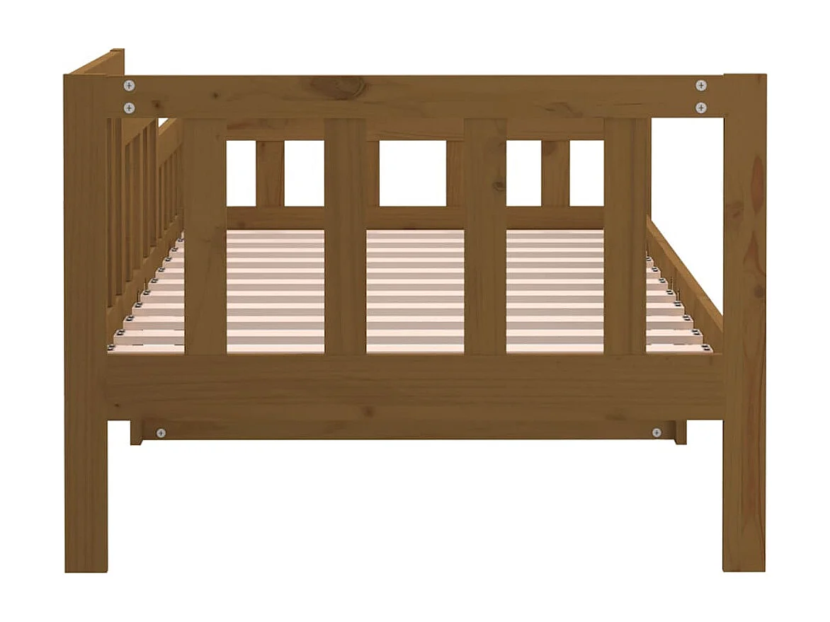 Lit de jour Marron miel 90x190 cm Bois de pin massif