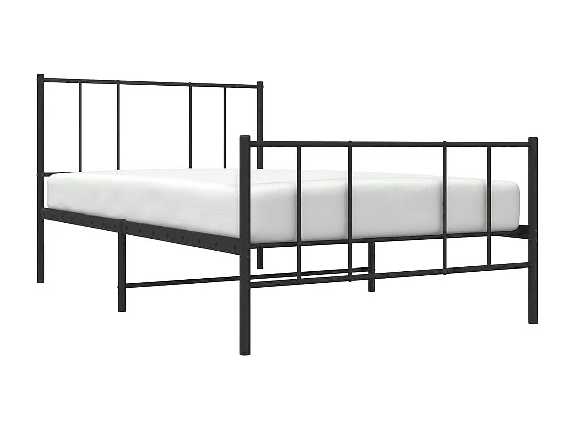 Estructura de cama con cabecero y estribo metal negro 107x203cm