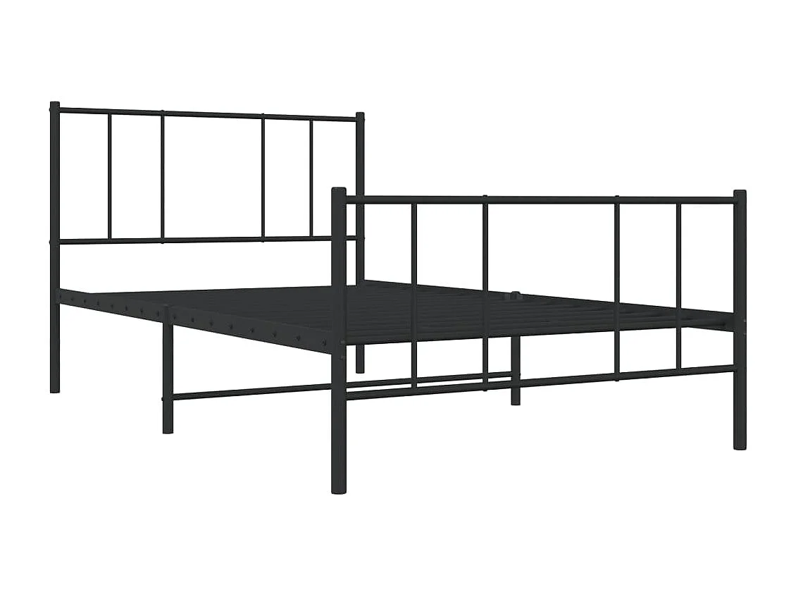 Estructura de cama con cabecero y estribo metal negro 107x203cm