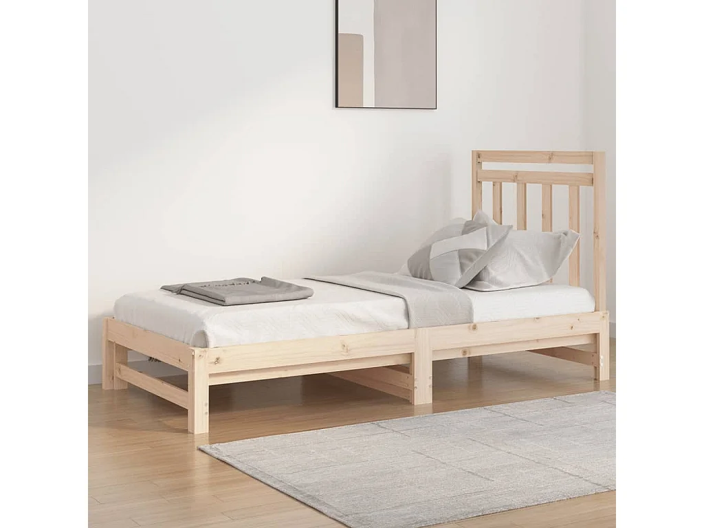 Lit coulissant 2x(90x190) cm Bois de pin massif